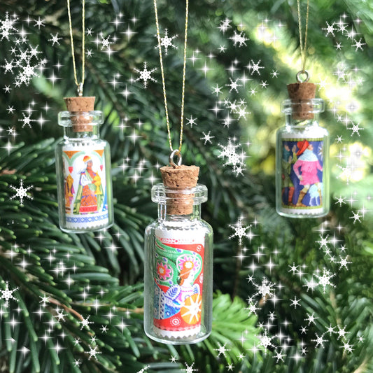 Christmas Postage Stamps in Miniature Bottles (1969, Set of 3)