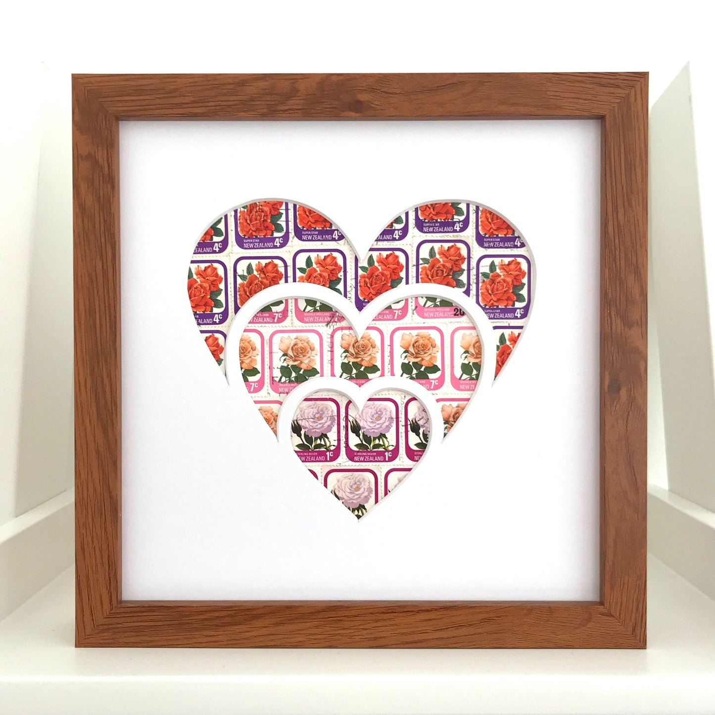 Heart Flower Postage Stamp Picture