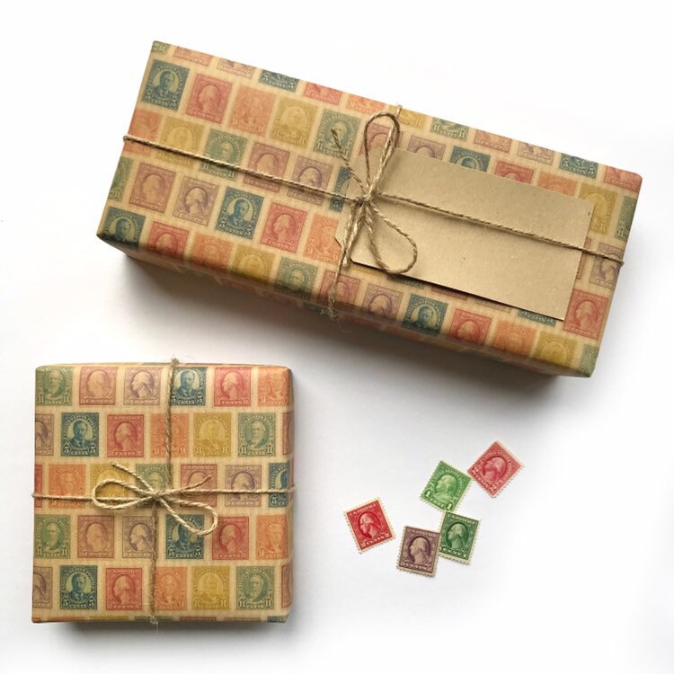 Postage Stamp Wrapping Paper